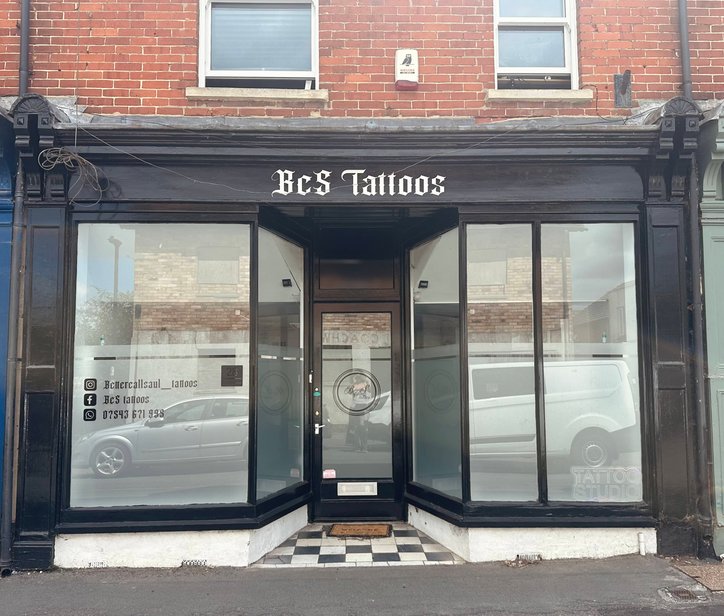 Exterior view of the BcS Tattoos studio in Wilton